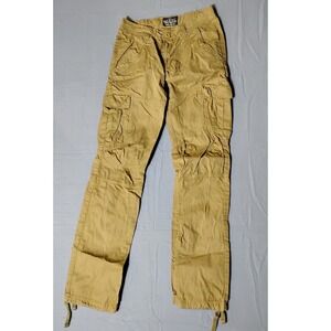 MATCHSTICK Cargo Pants‎ Khaki Twill Military Style Drawstring Ankle Size Small